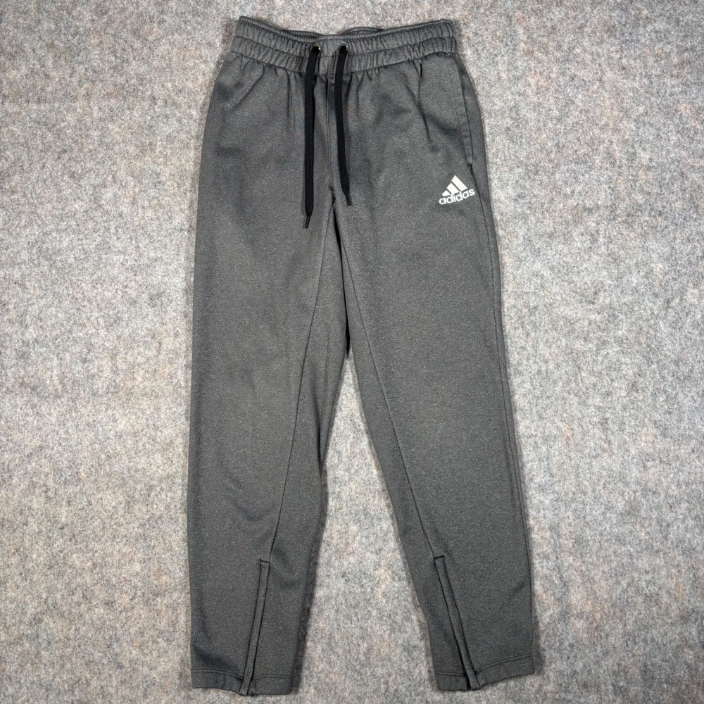 Adidas‎ Aeroready Joggers Mens S Grey Tapered Ankle Zip Game & Go Training Pants
